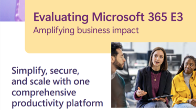 Title slide for Evaluating Microsoft 365 E3 Guide.
